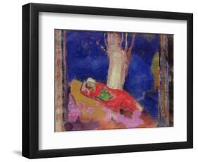 Woman Sleeping under a Tree, 1900-01-Odilon Redon-Framed Giclee Print