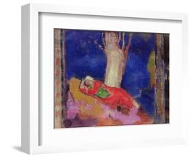 Woman Sleeping under a Tree, 1900-01-Odilon Redon-Framed Giclee Print