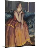 Woman Smoking a Cigarette on a Sofa-Konstantin Andreyevich Somov-Mounted Giclee Print