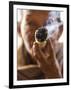 Woman Smoking Cheroot, Cigarette, Cigar, Burma (Myanmar)-Peter Adams-Framed Photographic Print