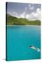 Woman Snorkeling in Hawksnest Bay at St. John Island-Macduff Everton-Stretched Canvas