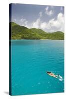 Woman Snorkeling in Hawksnest Bay at St. John Island-Macduff Everton-Stretched Canvas