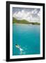 Woman Snorkeling in Hawksnest Bay at St. John Island-Macduff Everton-Framed Photographic Print