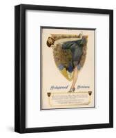 Woman So Proud and Pleased with Her "Holeproof" Stockings Bends Down to Admire Them-null-Framed Art Print