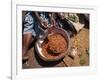 Woman Sorting Chili Peppers in a Metal Bowl, Ghana, West Africa, Africa-Taylor Liba-Framed Photographic Print