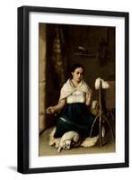 Woman Spinning , 1859-Luis Cadena-Framed Giclee Print