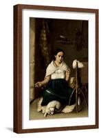 Woman Spinning , 1859-Luis Cadena-Framed Giclee Print