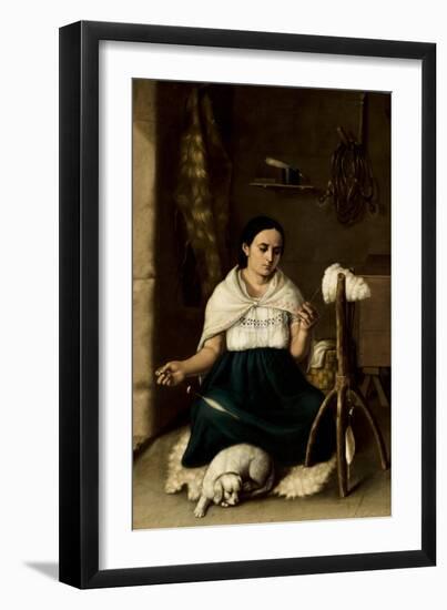 Woman Spinning , 1859-Luis Cadena-Framed Giclee Print