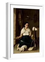 Woman Spinning , 1859-Luis Cadena-Framed Giclee Print