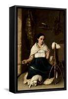 Woman Spinning , 1859-Luis Cadena-Framed Stretched Canvas