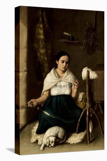 Woman Spinning , 1859-Luis Cadena-Stretched Canvas