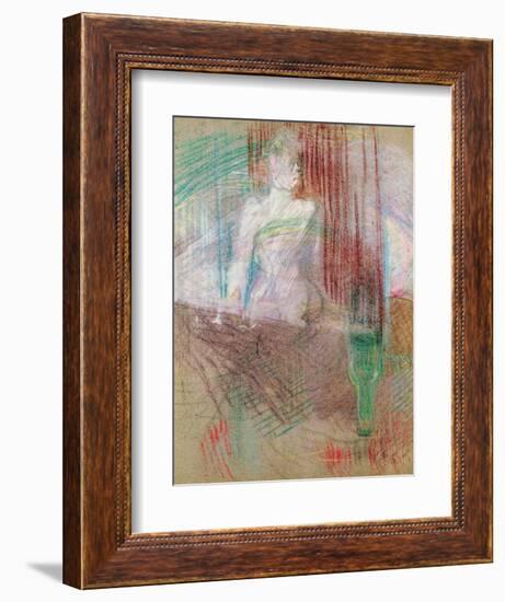 Woman Standing Behind a Table, from Elles, 1889-Henri de Toulouse-Lautrec-Framed Giclee Print