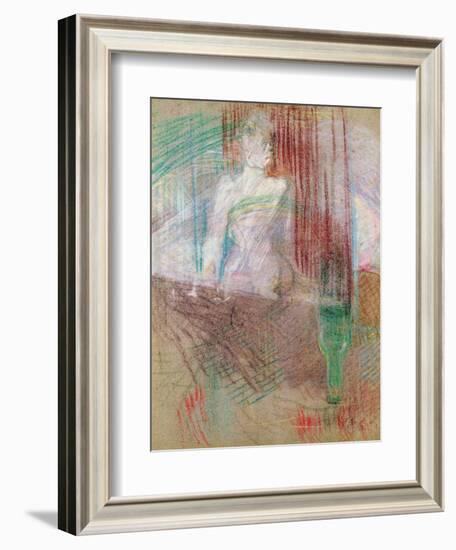 Woman Standing Behind a Table, from Elles, 1889-Henri de Toulouse-Lautrec-Framed Giclee Print