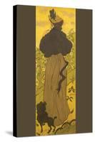 Woman Standing Beside Railing with Poodle-Paul Ranson-Stretched Canvas