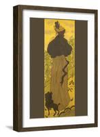 Woman Standing Beside Railing with Poodle-Paul Ranson-Framed Art Print