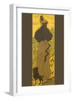 Woman Standing Beside Railing with Poodle-Paul Ranson-Framed Art Print