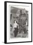 Woman Standing by Large Stufffed Bear-null-Framed Art Print