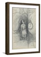 Woman Standing, Facing Forward, Right, a Star Shining-Odilon Redon-Framed Giclee Print