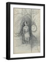 Woman Standing, Facing Forward, Right, a Star Shining-Odilon Redon-Framed Giclee Print