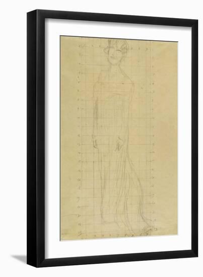 Woman Standing Facing Slightly Left-Gustav Klimt-Framed Giclee Print