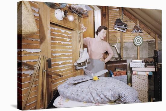 Woman Standing in an Attic-William P. Gottlieb-Stretched Canvas