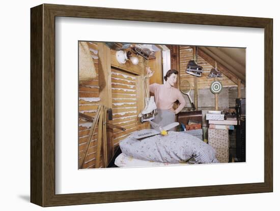 Woman Standing in an Attic-William P. Gottlieb-Framed Photographic Print