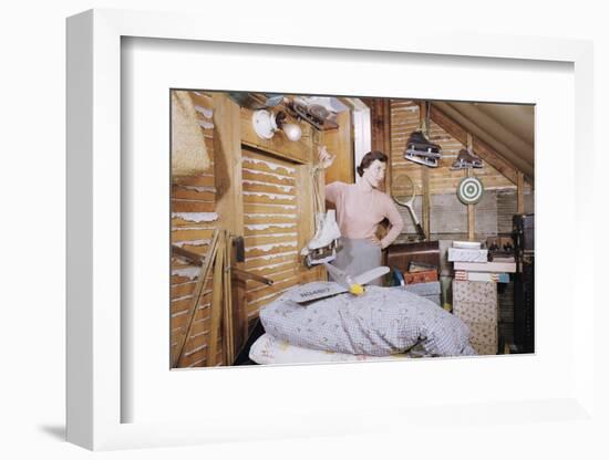 Woman Standing in an Attic-William P. Gottlieb-Framed Photographic Print