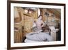 Woman Standing in an Attic-William P. Gottlieb-Framed Photographic Print