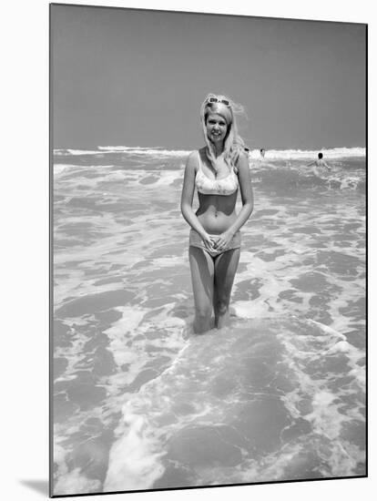 Woman Standing in Ocean Surf-Philip Gendreau-Mounted Photographic Print