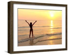 Woman Standing In the Sea-Bjorn Svensson-Framed Photographic Print