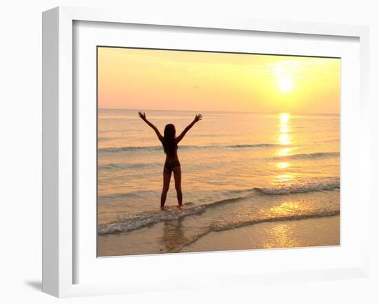 Woman Standing In the Sea-Bjorn Svensson-Framed Photographic Print