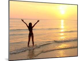 Woman Standing In the Sea-Bjorn Svensson-Mounted Photographic Print