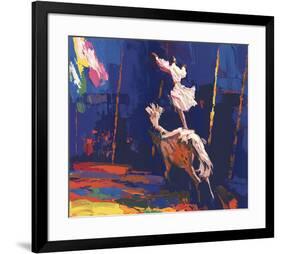 Woman Standing on a Horse (Without Border)-Unknown-Framed Serigraph