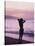 Woman Standing on Beach in Silhouette-Bill Romerhaus-Stretched Canvas