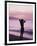 Woman Standing on Beach in Silhouette-Bill Romerhaus-Framed Photographic Print