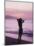 Woman Standing on Beach in Silhouette-Bill Romerhaus-Mounted Premium Photographic Print