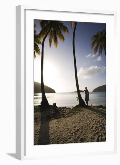 Woman Standing on Beach on Maho Bay-Macduff Everton-Framed Photographic Print