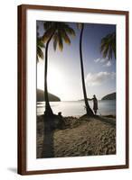 Woman Standing on Beach on Maho Bay-Macduff Everton-Framed Photographic Print