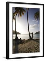 Woman Standing on Beach on Maho Bay-Macduff Everton-Framed Photographic Print