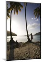 Woman Standing on Beach on Maho Bay-Macduff Everton-Mounted Photographic Print