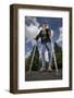 Woman Standing on Crutches-Anthony West-Framed Photographic Print