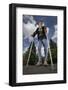 Woman Standing on Crutches-Anthony West-Framed Photographic Print