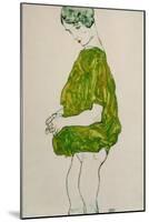 Woman, Standing, with Hands Clasped, 1914-Egon Schiele-Mounted Giclee Print