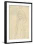 Woman Standing with Head Turned Slightly Left-Gustav Klimt-Framed Giclee Print