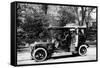 Woman Stands by a 1907-8 Daimler-null-Framed Stretched Canvas