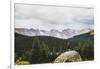 Woman Stands On A Boulder In The Brainard Lake Recreation Area, Indian Peaks Wilderness, Colorado-Louis Arevalo-Framed Photographic Print