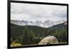 Woman Stands On A Boulder In The Brainard Lake Recreation Area, Indian Peaks Wilderness, Colorado-Louis Arevalo-Framed Photographic Print