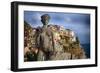 Woman Statue with Grapes, Manarola, Liguria, Italy-George Oze-Framed Photographic Print