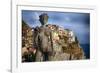 Woman Statue with Grapes, Manarola, Liguria, Italy-George Oze-Framed Photographic Print