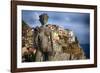 Woman Statue with Grapes, Manarola, Liguria, Italy-George Oze-Framed Photographic Print